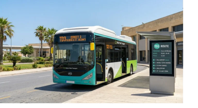 TD3 airport bus in Malta